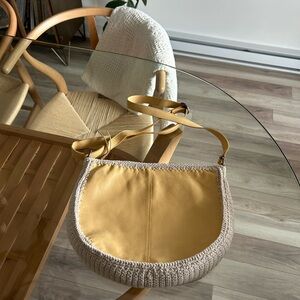 The Sak Yellow and Beige Crochet Bag